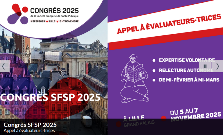 Lire la suite à propos de l’article Congrès de la Société Française de Santé Publique à Lille du 5 au 7 Novembre 2025 – La santé mentale publique