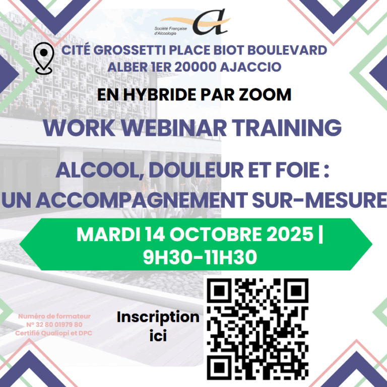Lire la suite à propos de l’article Inscription ouverte Formation Alcool, Foie et Douleur : un accompagnement sur mesure  14 Octobre 2025