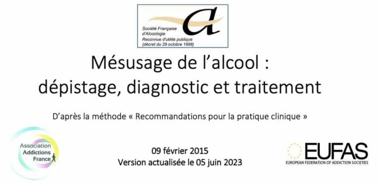 Lire la suite à propos de l’article 2023- Actualisation  des recommandations Mesusage dépistage diagnostic et traitement